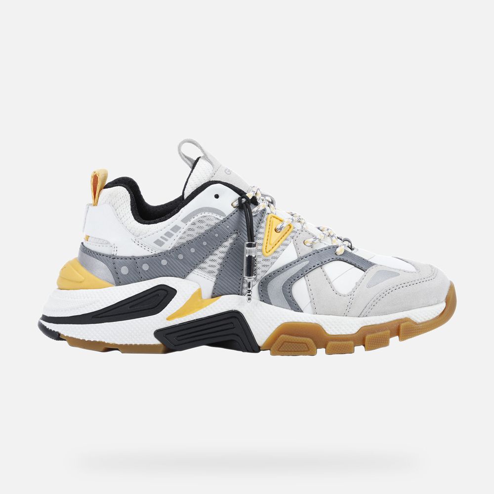 Geox Erkek Spor Ayakkabı Beyaz/Sarı - T01 Phonica - PBF-839547